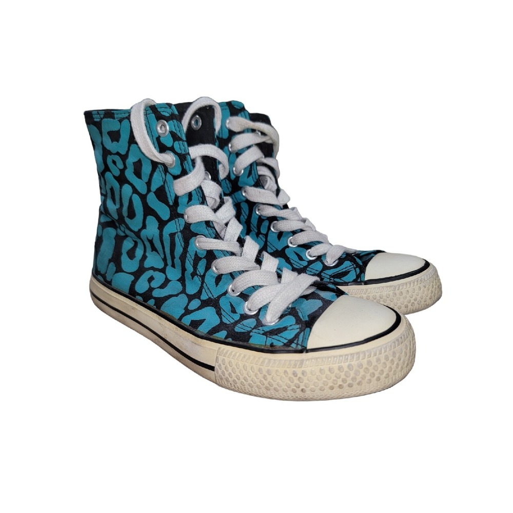 F24 Women's Blue/Black High‎ Top Casual Sneakers Size 8 M